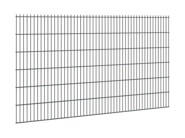 Doppelstabmatte 6/5/6, verzinkte und pulverbeschichtete Gittermatte mit 50x200 mm Maschenweite für stabile Zaunanlagen