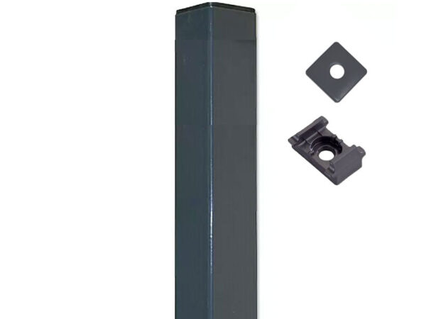 Pfosten für Doppelstabmatten 60x40 mm – verzinkt oder in RAL-Farben, mit Bohrungen, Kunststoffhaltern und Klemmplättchen