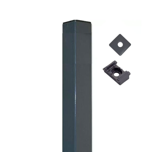 Pfosten für Doppelstabmatten 60x40 mm – verzinkt oder in RAL-Farben, mit Bohrungen, Kunststoffhaltern und Klemmplättchen