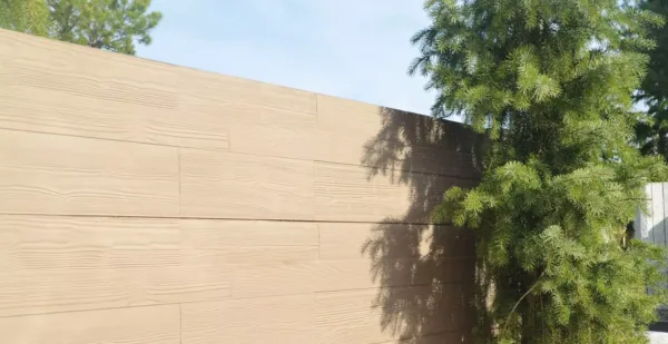 Betonzaun Motivplatte Timber mit Holzstruktur in grau