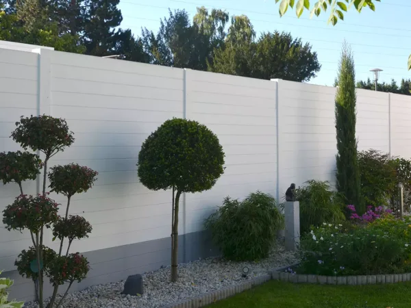 Klassik-Betonzaunmotivplatte Prestige Glatt in Grau