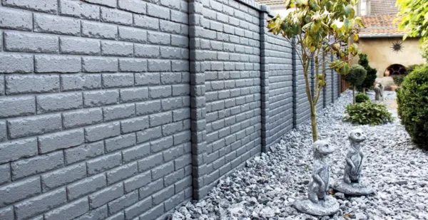 Klassik Stein Motivplatte, langlebig und pflegeleicht für Gartenzaun