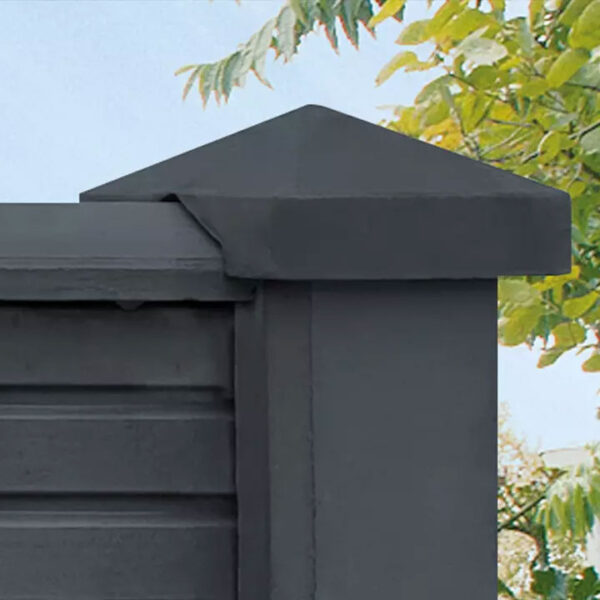 Pfostenkappe Diamant, eleganter und wetterfester Abschluss für Betonzaunpfosten im Klassik-System