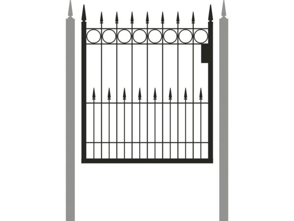 Schmuckpforte Lauenburg – Gartenpforte mit Kreisornament und Spitzenabschluss