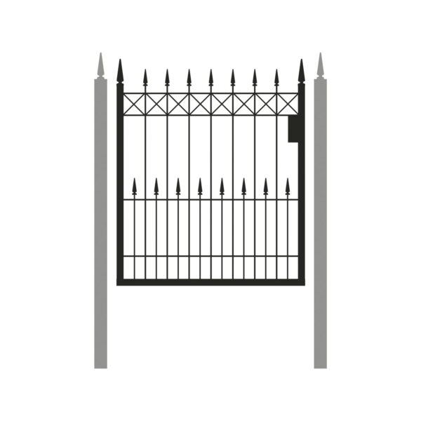 Schmuckpforte Gettorf – Eingangspforte mit Kreuzornament und Spitzenabschluss